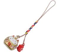 AKOOSY Pendentif Japonais pour Chat de Chance Pendentif Chat Maneki Neko Céramique Décoration pour Sac Rétroviseur Voiture et Clé Traditionnel