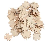 AKOOSY Pièces de Puzzle en Bois Brut 4 Cm, 100 Pièces Vierges à Peindre, Plateau de Puzzle Simple pour Travaux Manuels, Projets Artistiques et Activités Créatives D'artisanat Bois