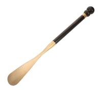 AKOOSY Pied-à-chaussure Long Bois Palissandre avec Embout Laiton Aide Chaussage Antidérapante pour Personnes Âgées Hommes Femmes Accessoire Stable et Élégant