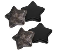 AKOOSY Pierres D'obsidienne Noire Naturelle D'étoile de 30mm Ensemble de 4 Mini Pierres Polies et Utilisation Polyvalente Quotidien pour Décoration Intérieure Élégante