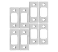 AKOOSY Plaque de Gâche Trou de Fixation en Acier Inoxydable Argenté 8 Pièces Protection Résistante aux Rayures pour Portes Intérieures Compatible pour Maison et Espaces Publics