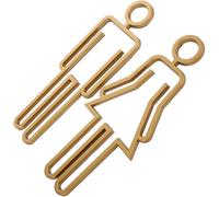 AKOOSY Plaque D'identification des Toilettes en Abs Or Signalisation Visible et Polyvalente pour Porte de Salle de Bain Femme ou Toilettes Publiques