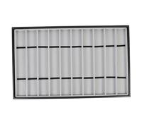 AKOOSY Plateau à Montres Et Bracelets Compartiments Cuir Doublure Flanelle Présentoir Rectangulaire Noir pour Bijoux Et Usage Professionnel