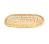 AKOOSY Plateau Tressé en Rotin pour Petits Objets et Serviettes, Kaki | Service Alimentaire, Décoration de Bureau Créative, Accessoire Photo, la Cuisine et Salle à Manger