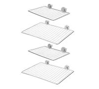 AKOOSY Plateforme pour Oiseaux en Acier Inoxydable 4pcs, Perchoir Robuste à Structure en Réseau, Facile à Nettoyer, Support D'entraînement Mental et Physique pour Conure et Écureuil