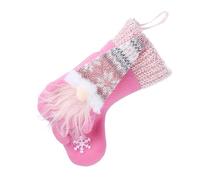 AKOOSY Pochette Cadeau Chaussettes de Noël sans Visage Décorative Suspendue avec Anse de Rangement pour Petits Ornement de Noël pour Maison et Arbre Couleur Gris