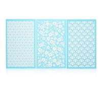 AKOOSY Pochoirs d'Impression en Pâte Polymère Réutilisables 3 Pièces Modèles de Sérigraphie en Maille Polyester pour Travaux Manuels en Argile Kit de Moules Créatifs pour Décoration