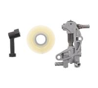 AKOOSY Pompe à Huile Métallique pour Tronçonneuse avec Buse et Turbine, Accessoire de Graissage de Chaîne, Kit de Réparation Compatible Machines de Jardin, Graisseur de Barre Chaîne,