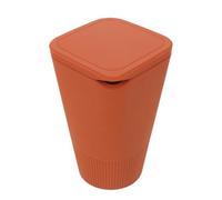 AKOOSY Poubelle de Voiture Compacte en Silicone Étanche Orange avec Couvercle Conteneur à Déchets pour Suv et Camion pour Déplacements Quotidiens et Rangement Mobile