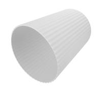 AKOOSY Poubelle Ronde Blanche Moyenne pour Salle de Bain et Cuisine Corbeille Plastique Moderne Rayée Petite Poubelle Compacte Bureau Chambre et Espaces Réduits