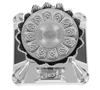 AKOOSY Présentoir Rotatif Motorisé Plateau Tournant Abs Argenté pour Bijoux et Petits Objets, Éclairage LED Intégré, Capacité 300-500g, pour Bureau ou Magasin