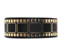 AKOOSY Ruban de Pellicule Noir et Doré 25 Mm Polyester, 10 Yards, Ruban Polyvalent Qui Garde Sa Forme pour Décoration Soirée Cinéma et Confection de Couronnes