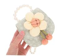 AKOOSY Sac Bandoulière Garçon Fille Léger à Fleurs avec Perles Mini Sac à Main Multifonction pour Fille Maternelle Porte-Monnaie Adorable pour École