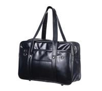AKOOSY Sac Bandoulière Imperméable pour Hommes et Femmes Cartable PU et Antidérapant pour et Travail Sac de Cours Noir