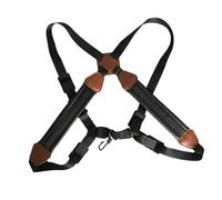 AKOOSY Sangle de Saxophone Double Épaule Cuir Rembourré Réglable pour Saxophone Alto Ténor et Soprano Soulage la Pression Du Cou Adaptée Aux Adultes et Garçon Fille