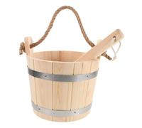 AKOOSY Seau De Bain pour Sauna Louche De Bain Incluse Tonneau Portable avec Revêtement Poignée Corde pour Et Spa
