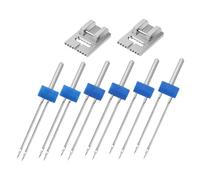 AKOOSY Set Aiguilles Doubles pour Machine à Coudre Compatible avec Presseurs et Aiguilles Kit Couture Multi-usages pour Machine Domestique
