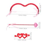 AKOOSY Set Costume Cupidon avec Lunettes Cœur Rouges et Flèche Arc Mini pour Fête Saint-valentin Cosplay Accessoires Légers et Confortables pour Soirées Romantiques