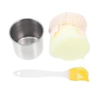 AKOOSY Set Étaleur avec Brosse à Huile Acier Inoxydable Tampon Huile Crêpière et Plateau pour Maison et Restaurant Outil pour Appliquer Uniformément Couleur Aléatoire
