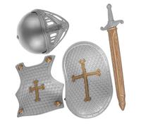 AKOOSY Set Vintage pour Garçon Fille avec Casque et Bouclier Costume de pour Déguisement Garçon Fille Accessoires de Jeu de Rôle Réalistes et