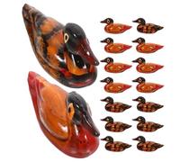 AKOOSY Statuette Décorative Canard Mandarin Sculptée Main, Miniature | Ornement Couple, Finitions Élégantes et Détails Fins, pour Salons et Mariages, Symbole D'amour et Fidélité