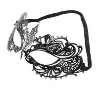 AKOOSY Style Vénitien Masque de Bal Masqué, en Métal Noir, pour Femmes