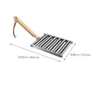 AKOOSY Support à Saucisses Acier Inoxydable Robuste pour Barbecue Portable Rack de Grillage Amovible pour Camping Extérieur Moyenne avec Base