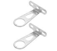 AKOOSY Support de Fixation pour Éclairage de Vélo en Fer Argenté, Léger et Facile à Retirer, Lot de 2 Pièces pour Panier et Fourche, pour Cyclisme