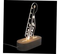 AKOOSY Support De Médiators Lumineux Forme De Tête De Guitare avec Base Bois Rangement Pratique pour Guitaristes Et Ambiance Douce pour Nuit