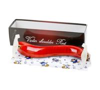 AKOOSY Support d'Épaule pour Violon en Érable Tiger Maple Coussin Confortable Rouge Accessoire Pratique Chiffon de Nettoyage d'Ours pour Jeu Debout et Mobilité Épaulette Stable et