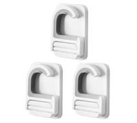 AKOOSY Support Mural pour Balai 3pcs en Abs Blanc Multifonction et Robuste, Crochet à Balai Pratique sans Perçage pour Bureau et Hôtel