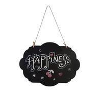 AKOOSY Tableau Noir Suspendu Effaçable 25x20cm en Bois Double Face Forme Ondulée pour Décoration Murale et Mobilier D'intérieur ou Boutique
