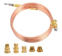 AKOOSY Thermocouple à Gaz en Cuivre, Sonde de Sécurité, 900 MM | Détection de Flamme, pour Chauffe-eau et Chaudières Gaz, Kit de Réparation avec Écrous Adaptés