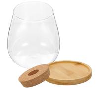 AKOOSY Vase à Succulentes et Porte-Fleurs pour Bureau, Ensemble Support en Bambou 10 Cm, Design Simple et Moderne, Décoration D'étagère, Contenant Hydroponique Pratique et Élégant