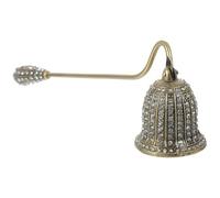 AKOOSY Vintage Éteignoir à Mèche en Alliage de Zinc Strass | Bougies Chauffe-plat et Parfumées, Réduit la Fumée, Réutilisable, Tête Créative, Couleur Or