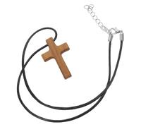 AKOOSY Wooden Cross Pendant Necklace For Men And Women Hypoallergenic Catholic Crucifix Jewelry For Christmas Party Favor Church Prayer And Car Rearview Mirror Accessory