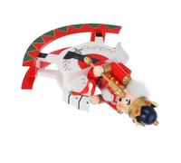 AKOOSY Wooden Nutcracker Rocking Horse Christmas Decor Festive Soldier Figurine for Holiday Tabletop and Shelf Decorations