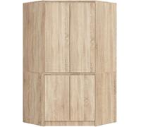 AKORD Armoire d'angle S100 - 100 cm - 4 portes - Intérieur spacieux - Rangement compact - 100 x 180 x 50 cm - 101,20 kg - Chêne Sonoma