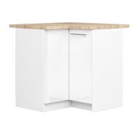 AKORD | Armoire de Cuisine avec Plan de Travail - Oliwia S90 | Meuble Bas avec 2 Portes et 2 Étagères | Armoire de Cuisine Basse de 90 cm de Large | 46x90x85 cm | Blanc | Blanc Brillant