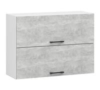 AKORD | Armoire de Cuisine Suspendue - Oliwia 80 cm G2 | Meuble avec 2 Portes et 2 Étagères | Armoire de Rangement | 80 x 30 x 58 cm | Blanc & Béton