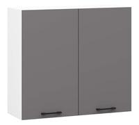AKORD | Armoire de Cuisine Suspendue - Oliwia 80 cm H720 | Meuble avec 2 Portes | Armoire de Rangement | 80 x 30 x 72 cm | Blanc & Gris Graphite