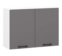 AKORD | Armoire de Cuisine Suspendue - Oliwia 80 cm | Meuble avec 2 Portes et 2 Étagères | Armoire de Rangement | 80 x 30 x 58 cm | Blanc & Gris Graphite