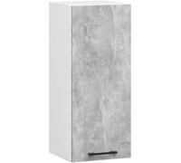 AKORD | Armoire de Cuisine Suspendue - Oliwia W30 H720 | Armoire à 1 Porte de Rangement | 30 x 30 x 72 cm | Blanc & Béton