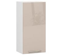 AKORD | Armoire de Cuisine Suspendue - Oliwia W40 | Meuble avec 1 Portes et 2 Étagères | Armoire de Rangement | 40x30x72 cm | Blanc | Cappuccino Brillant