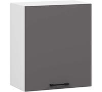 AKORD | Armoire de Cuisine Suspendue - Oliwia W50 | Meuble avec 1 Porte et 2 Étagères | Armoire de Rangement | 50 x 30 x 58 cm | Blanc & Gris Graphite