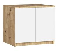 AKORD Armoire de Rangement Extension | Augmente la Capacité de la Penderie | L60 x H55 P51 cm | 2 étagères | Facile à Monter | Petite Augmentation de Armoir a Vetement | Artisan Chêne & Façade Blanc