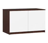 Surmeuble pour armoire AKORD S90 Wengé 90 cm 2 portes façade Blanche 2 étagères 90x51x55 cm Wengé / Blanc G