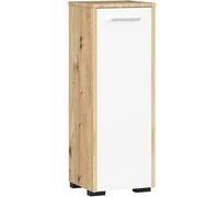 AKORD Armoire de Salle de Bain Debout - Fin S30-1 Porte - 30 x 82 x 30 cm (l x H x P) - Porte avec Montage à Gauche ou à Droite - Poids : 15 kg - Chêne Artisanal & Blanc Façade