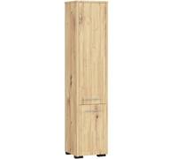 AKORD Armoire Haute de Salle de Bain | Commode de Salle de Bain | Fin 2D | 2 Portes (Haut et Bas) | 30 x 140 x 30 cm | Poids 25 kg |Chêne Artisanal