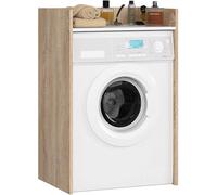 AKORD | Armoire pour Machine à Laver | 64 x 98 x 50 cm | Meuble de Salle de Bain | Étagère pour Machine à Laver | Blanc & Chêne Artisan